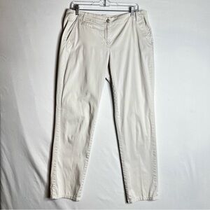 J. Jill Live-In Chino Pants Sz 10 Beige Sea Salt Straight Leg Stretch Classic